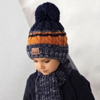 Detské čiapky - zimné - chlapčenské so šálikom - model - 2/832